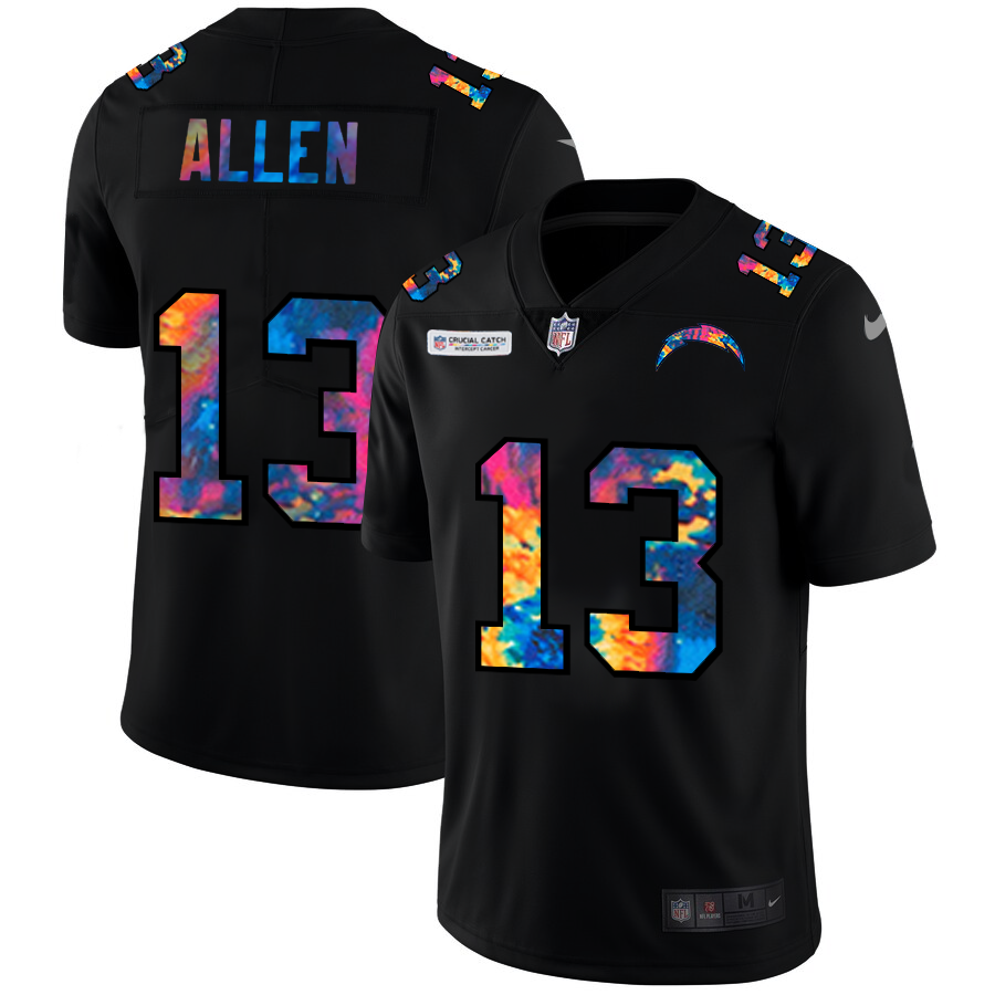 NFL Los Angeles Chargers #13 Keenan Allen Men Nike MultiColor Black 2020 Crucial Catch Vapor Untouchable Limited Jersey